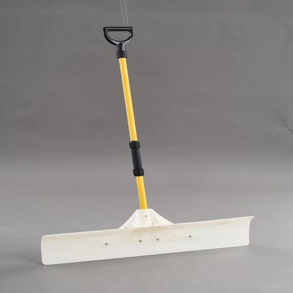 EDX Blade Snow Pusher Shovelwith Handle,Wide Plastic Snow Removal Tool for Driveway,Sidewalk and Walkway,White
