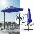 edx 10ft Offset Hanging Market Patio Umbrella w/Easy Tilt Adjustment, Polyester Shade, 8 Ribs for Backyard, Poolside, Lawn and Garden