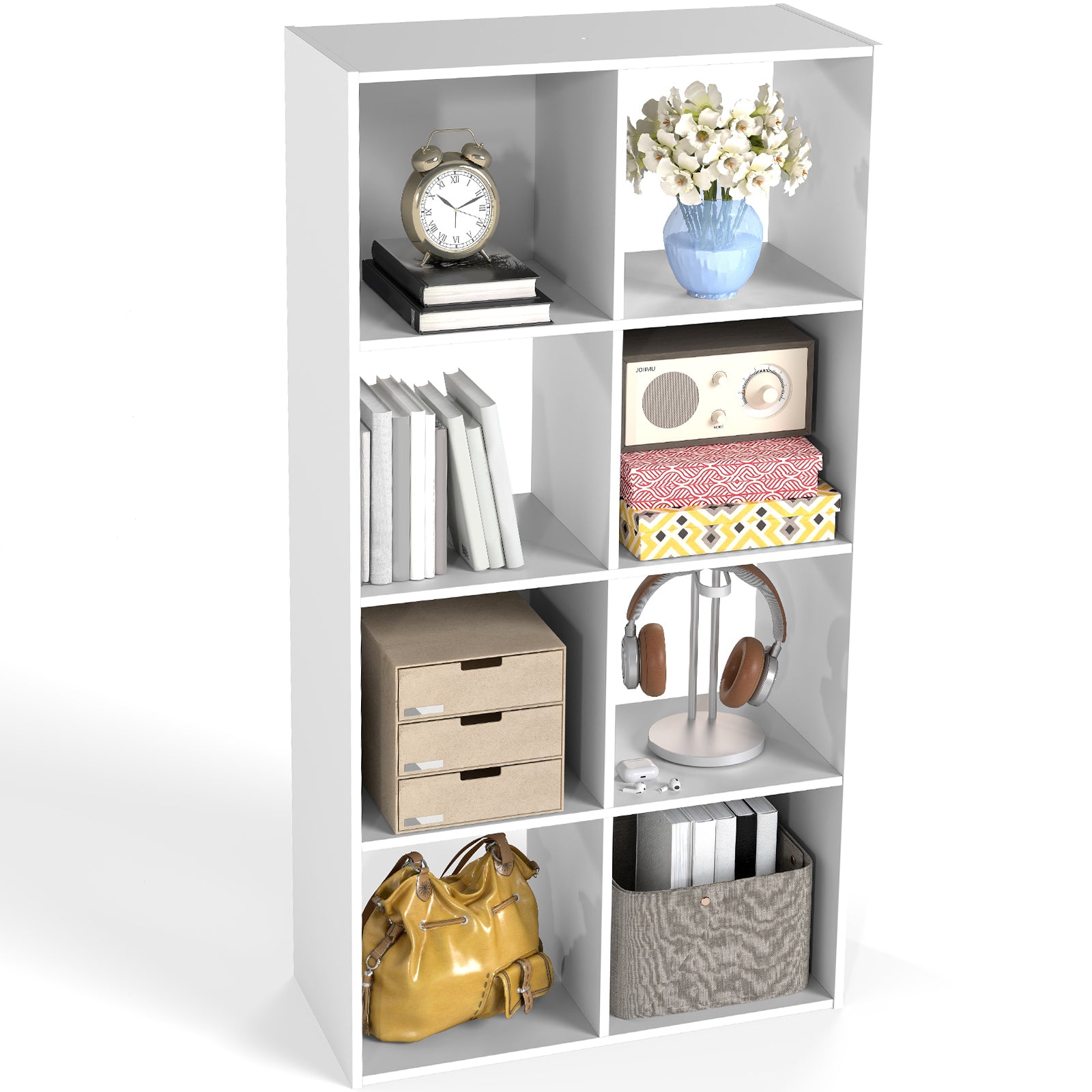 EDX Storage Organizer,  Open Cube Storage Bookcase with 3 Removable Back Panels for Living Room, Bedroom & Office