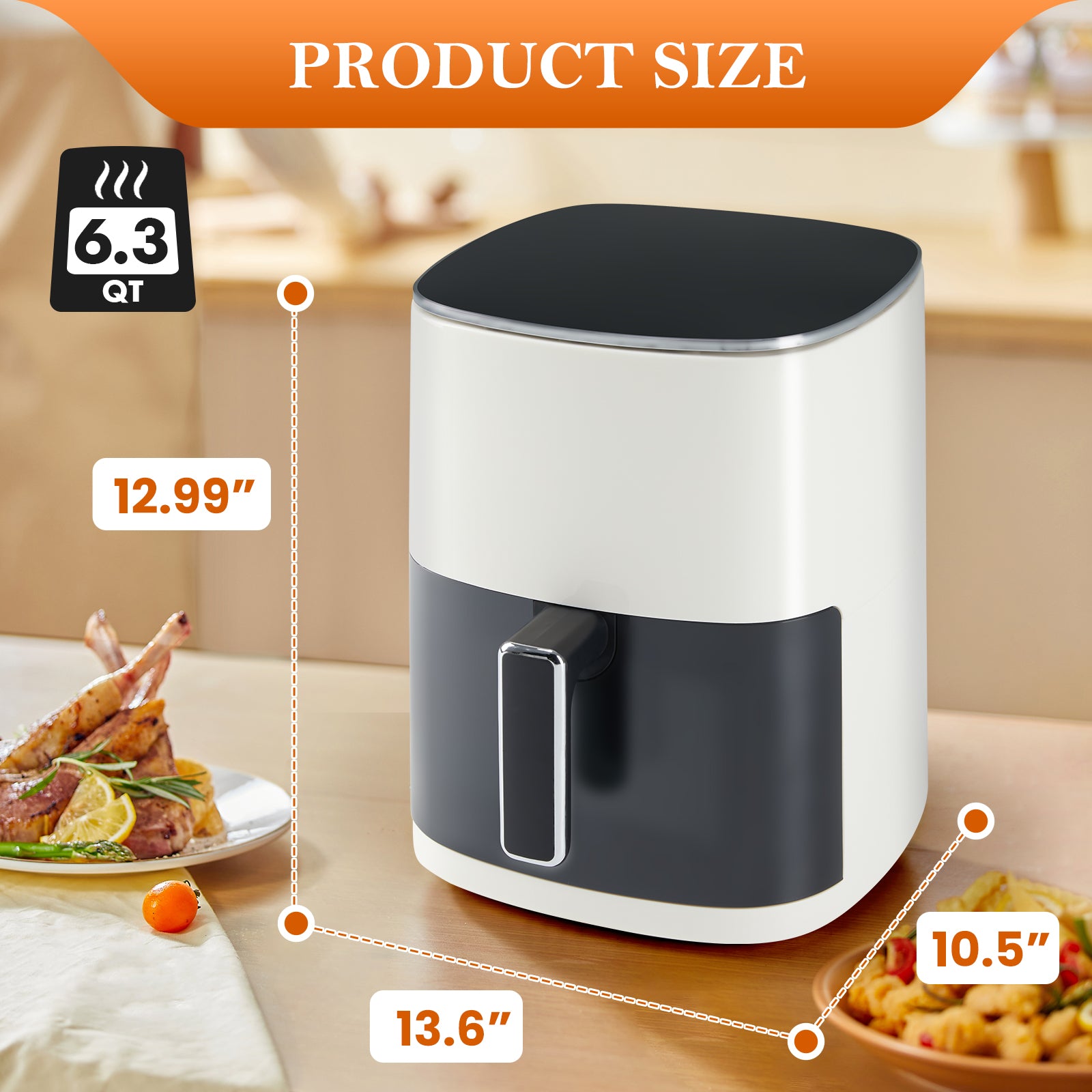 Air Fryer,Compact & Large 6 Qt with 400F for Crispy, Electric Multifunctional Cooker with Digital LED