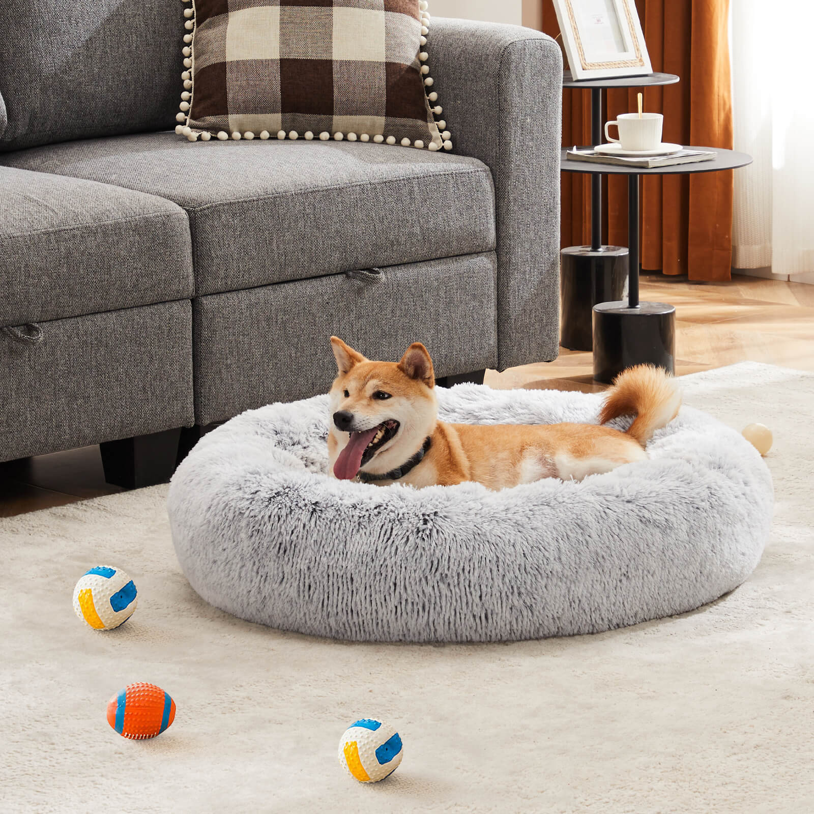 Dog Bed-Soft and Comfortable, Washable, Donut Shape, Multiple Sizes, Suitable for Cats and Dogs and Other Pets