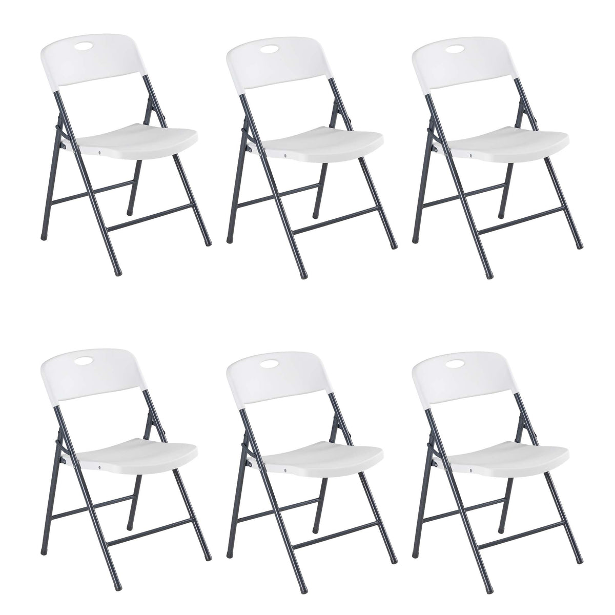 Gianna Folding Chairs with Ergonomic Back, Heavy Duty Plastic Stackable Portable Folding Chairs, Weight Capacity 330 Lbs, For Home, Office, Party, Wedding, Patio, Garden, Indoor Outdoor