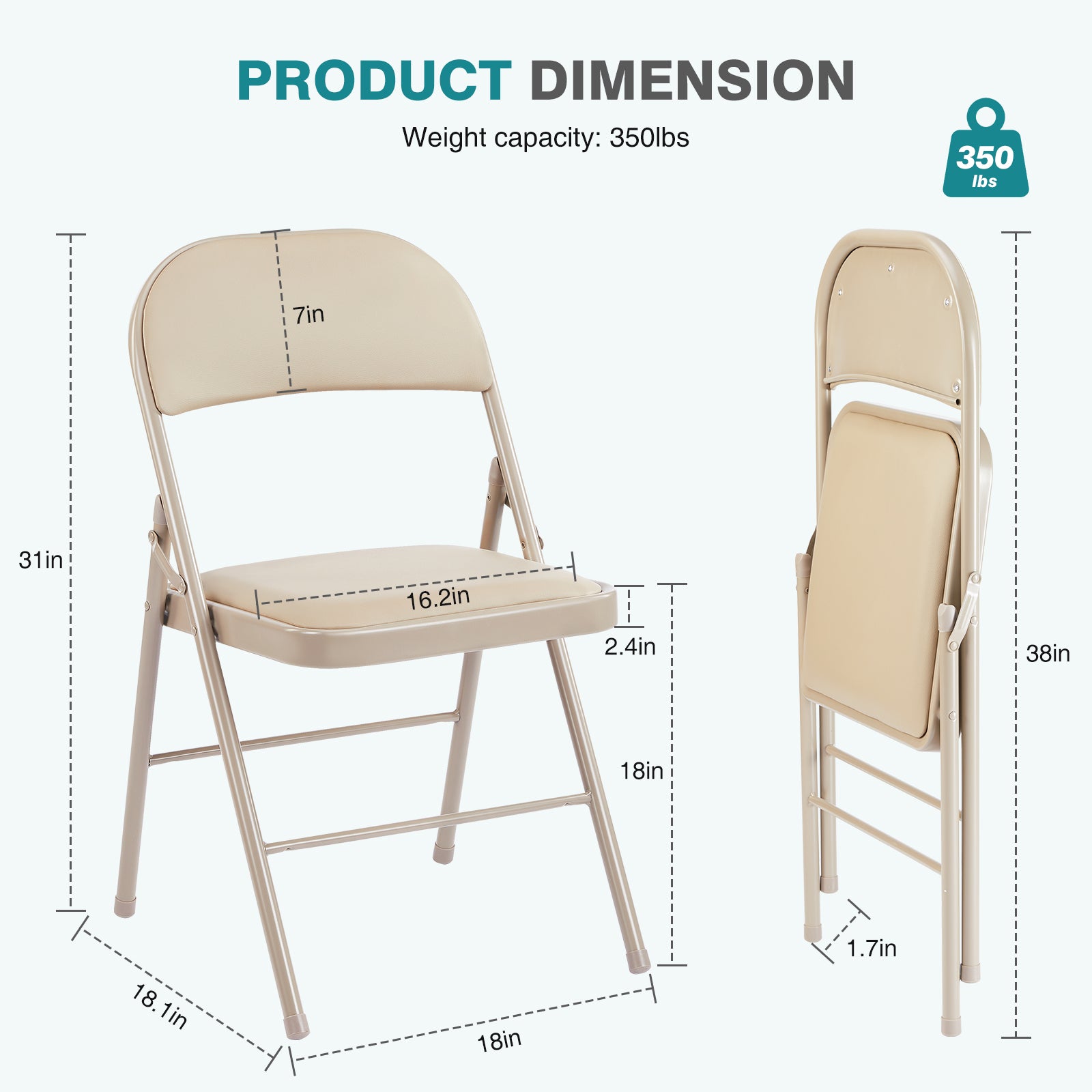 Genuine Leather Folding Chair - Soft and comfortable, easy to carry and store, suitable for events, weddings, parties, home, office