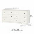 EDX 59in Wood Dresser 6 Drawer, Brown Dresser for Bedroom, Vintage Dressers, Chest of Drawers for Living Room