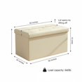 EDX PVC Ottoman Storage Bench, 30"Folding Storage Ottoman Bench for Bedroom Room, Foot Rest Stool,Load 660 lb