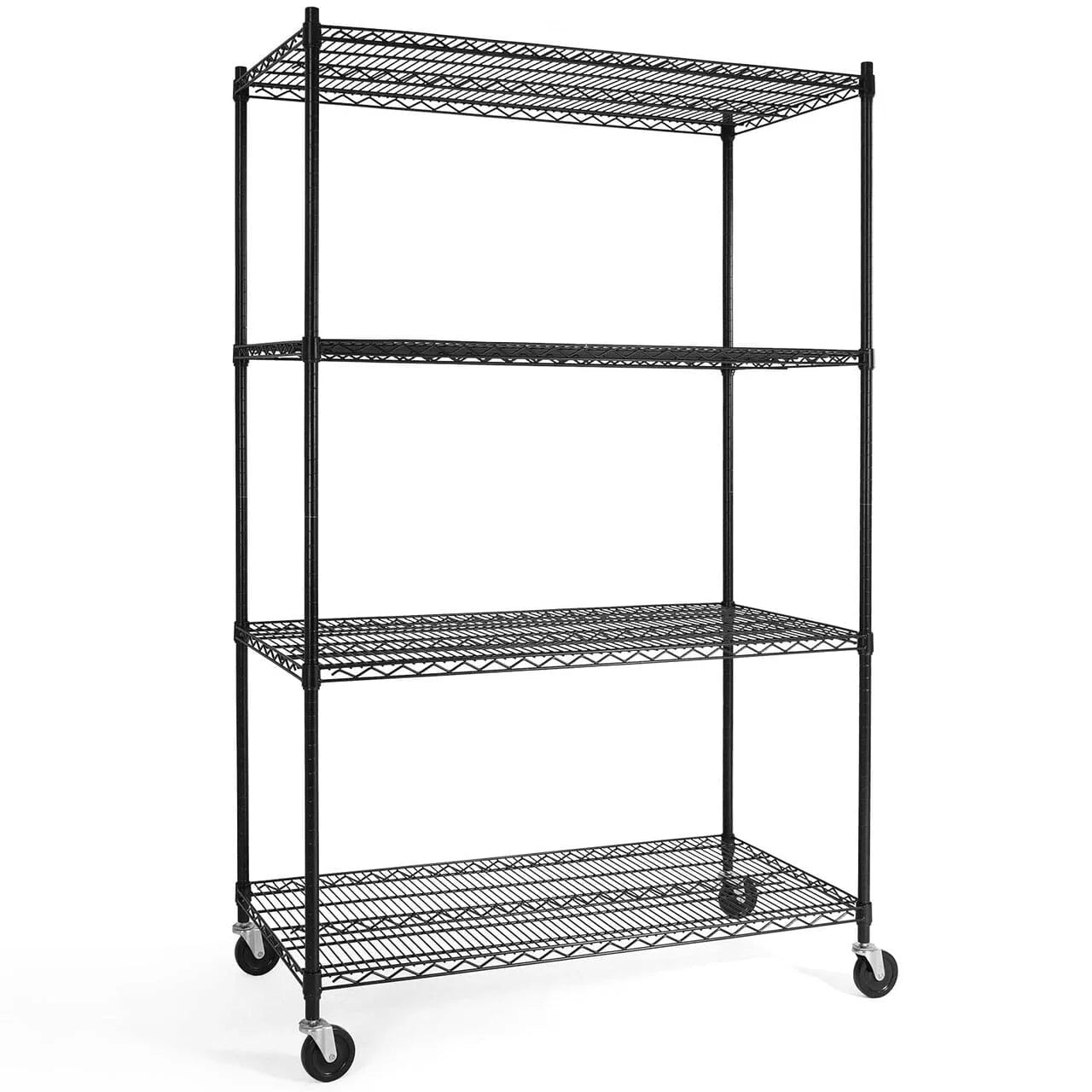 EDX Heavy Duty Adjustable Wire Shelving with Wheels, Storage Racks for Garage Kitchen Pantry Laundry Office, Easy Assembly