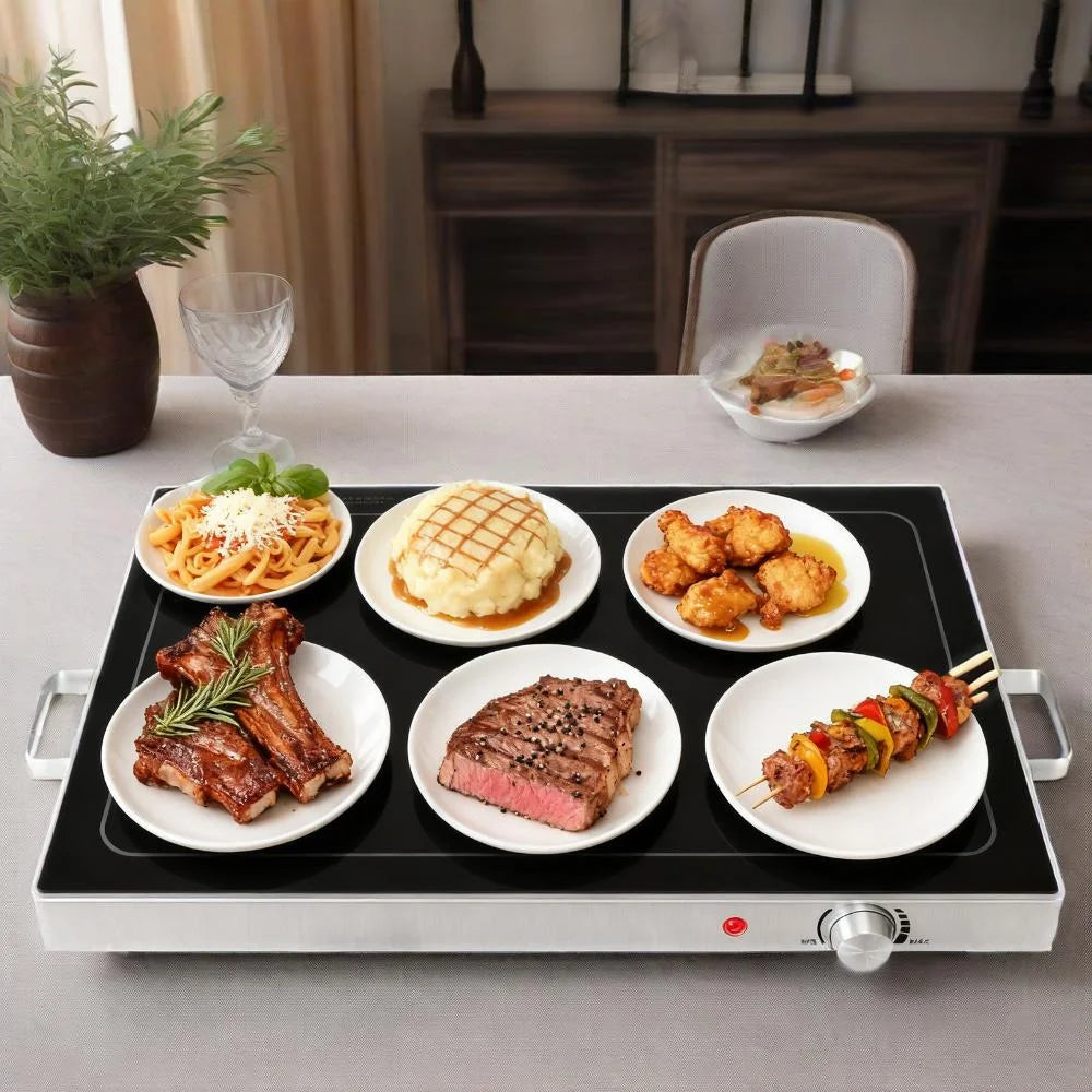 edx Electric Heating Tray with Adjustable Temperature Control Ideal for buffets, restaurants, parties & events,24.8“ x 15” x 2.5"