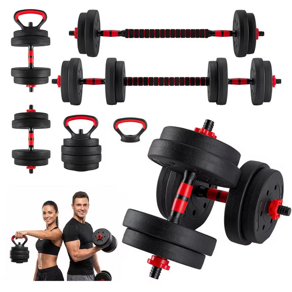 EDX Adjustable Dumbbells Set, 2 Pcs Free Weights Convertible to Barbell, Lightweight Home Gym Equipment for Women and Men