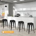 EDX Modern Metal Stackable 24” Dining Chairs Hold up to 250lbs, Set of 4
