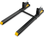 EDX  Clamp On Pallet Forks, Heavy Duty Quick Attach, Adjustable Stabilizer Bar for Tractor Attachments, Skid Steer & Loader Bucket