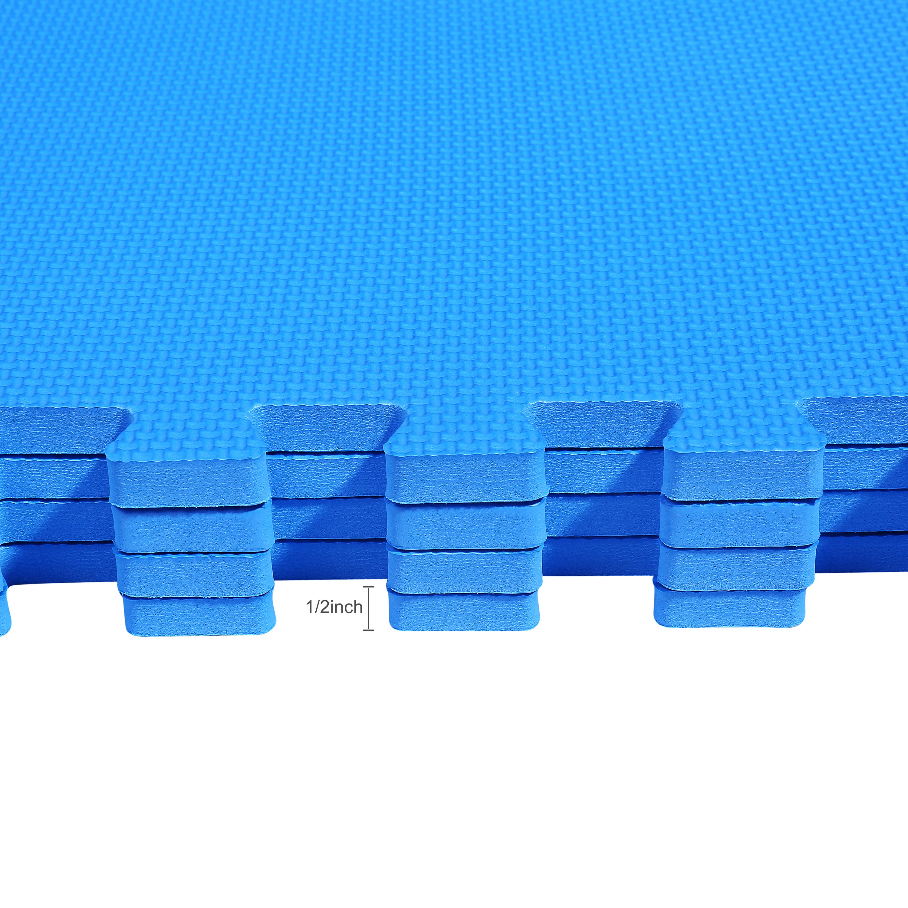 EDX Interlocking EVA Foam Workout Mats – Protective Flooring for Home Gyms, Martial Arts, Yoga & Fitness Spaces, 1/2" Thick, 48 Square Feet