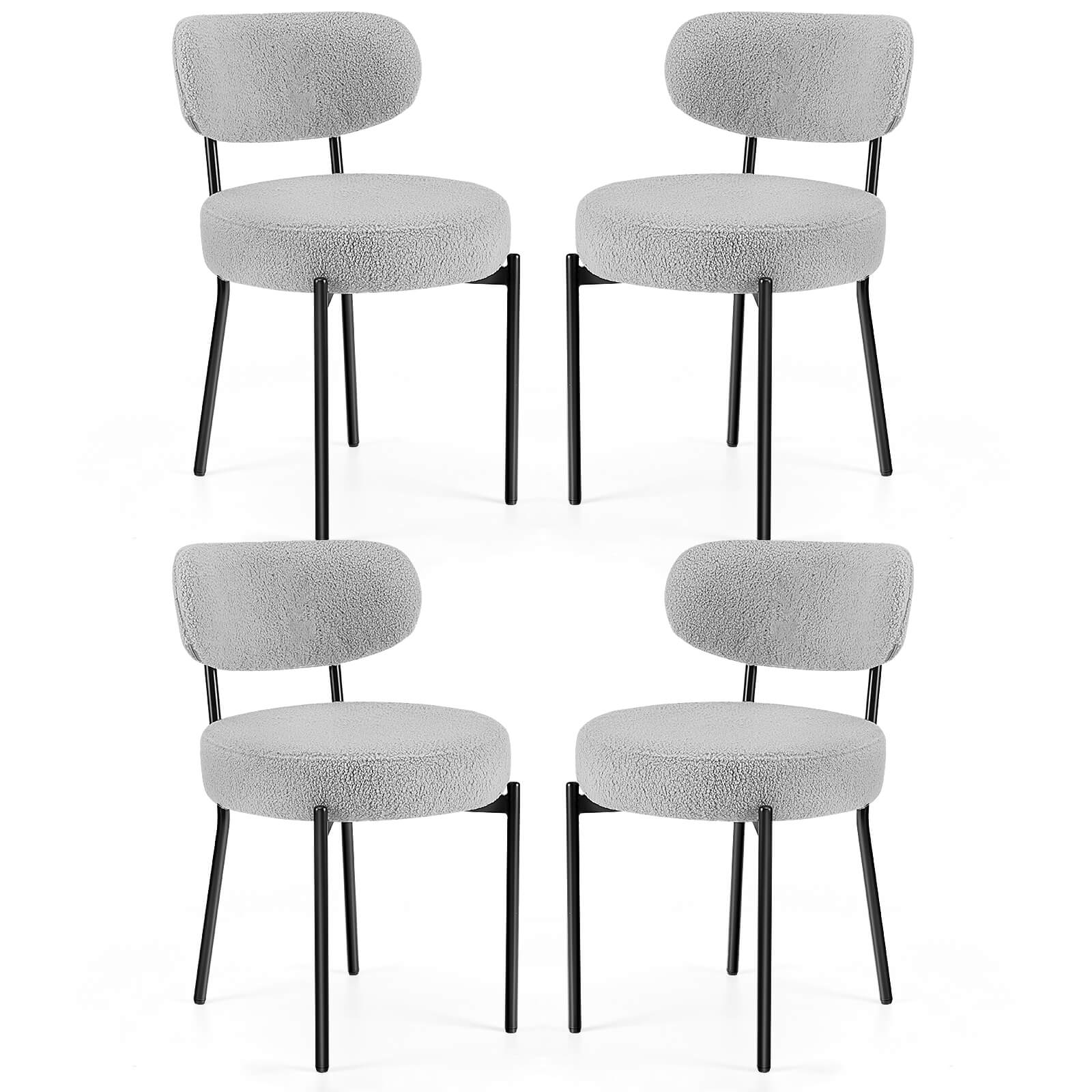 Dining Chair Set of 4 Modern Upholstered Fabric Chairs with Metal Legs for Kitchen Living Room Dining Room