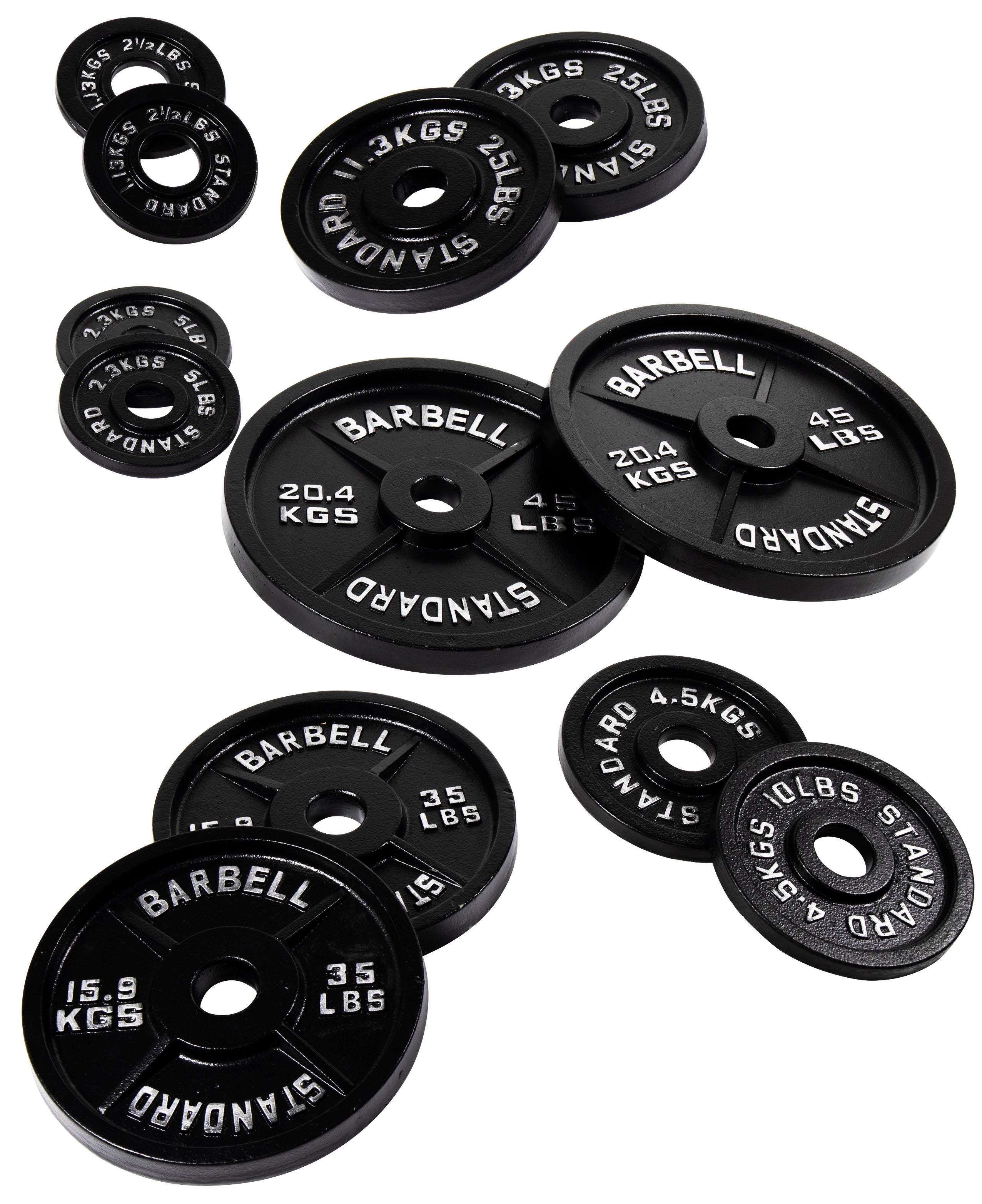 EDX Solid Cast Iron Olympic Weight Plate – 2-Inch Center Hole, Rust-Resistant Strength Training Disc for Home or Commercial Gym,