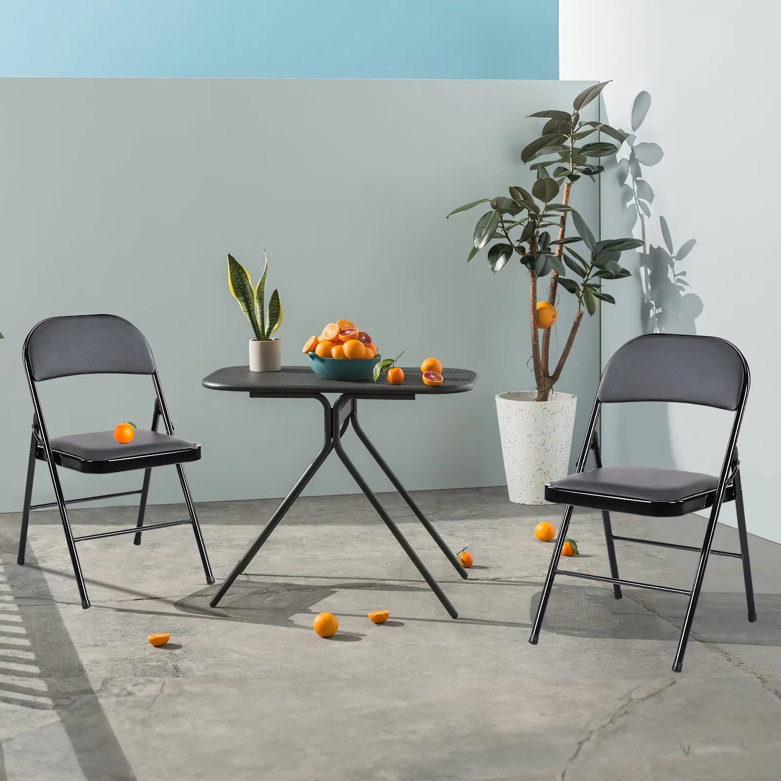 EDX Folding Chair with Sturdy Metal Frame, High-Density Padding, and Water-Resistant PU Leather - Ideal for Meetings, Gatherings, and Events