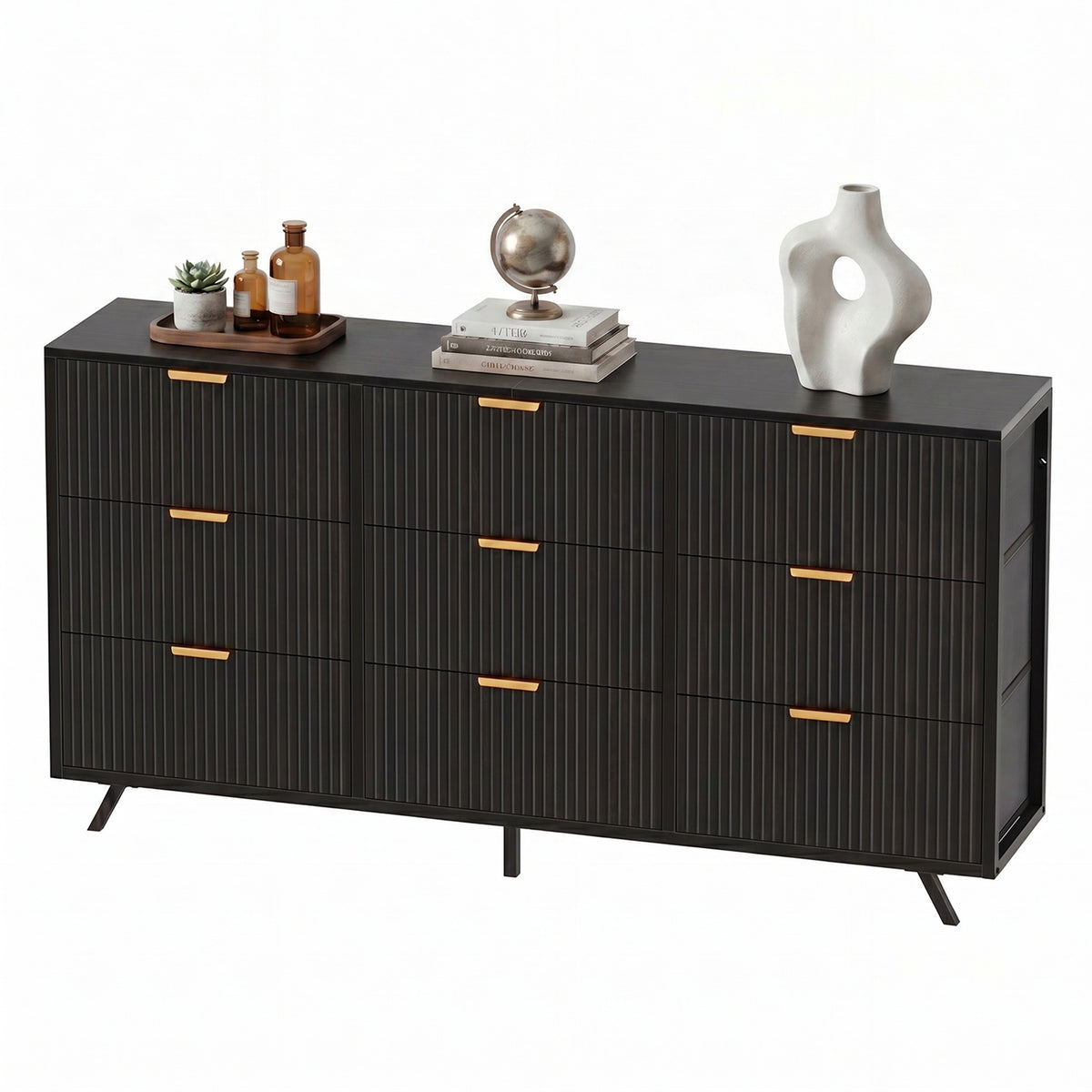 Gianna 9 Drawer Dresser for Bedroom, Fluted Wide Dresser for Closet, Living Room