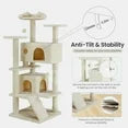 EDX 54" Cat Tree Tower for Indoor Cats, Multi-Level Pet Furniture with Sisal Scratching Post, Large Cozy Condo, Climbing Ramp, Kitten Toy