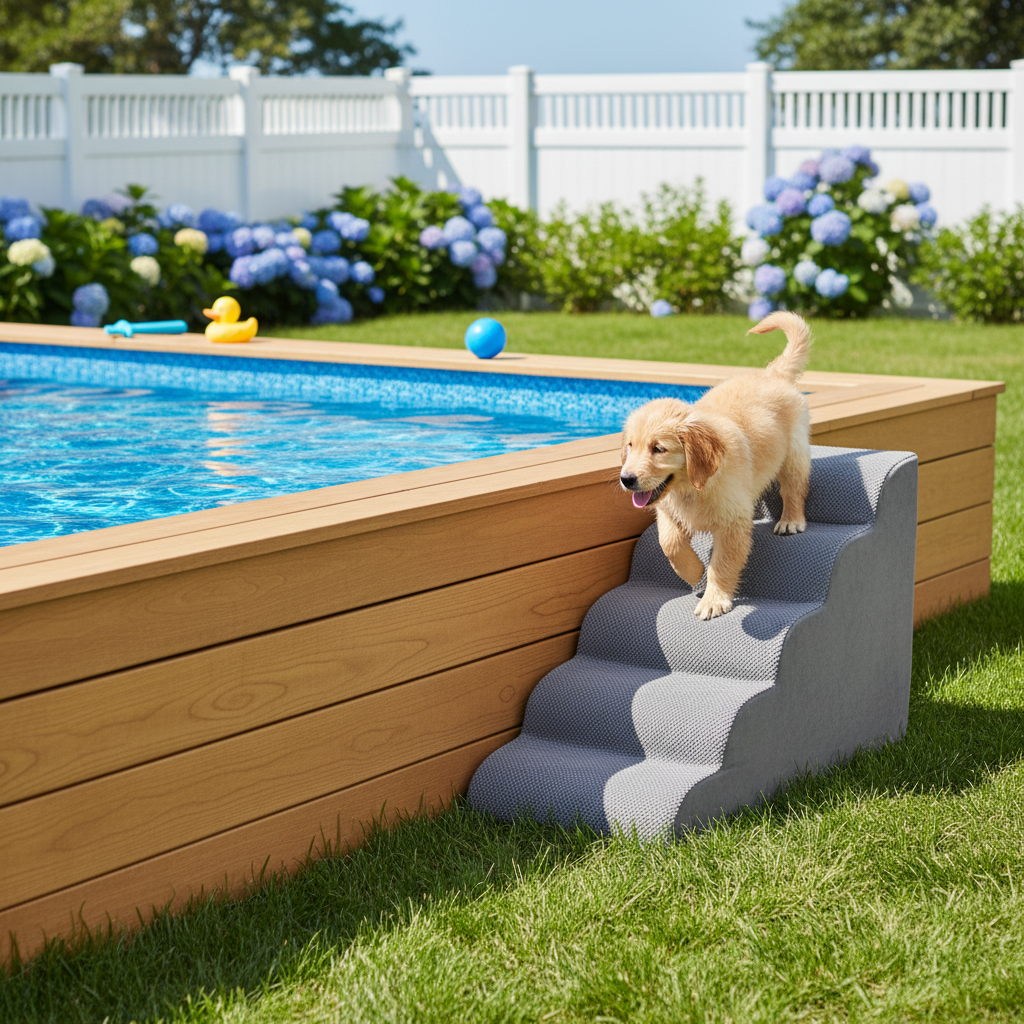 Edx Rounded-Corner Foldable Foam Dog Stairs with Rounded Edges - 3/4/5 Step Non-Slip Pet Ramp for Small/Medium Dogs, Fits Beds & Sofas
