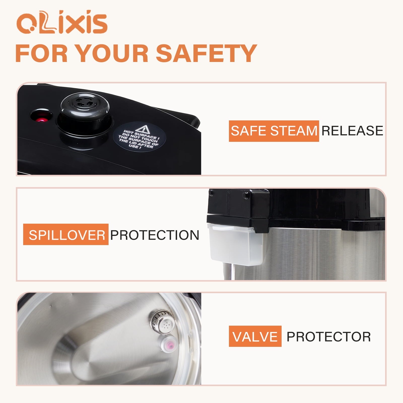 EDX Stainless Steel Electric Digital Pressure, Cooker with Lid, Stainless Steel, Slivery