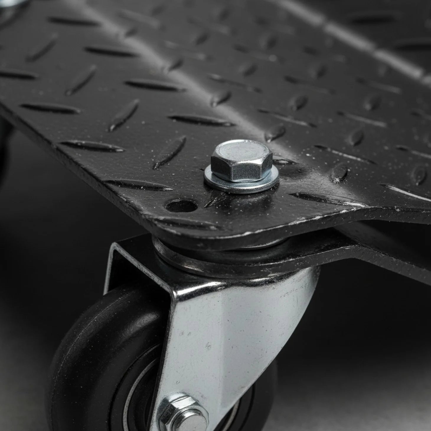 Edx 4-Piece Steel Car Dolly, Heavy-Duty Wheel Movers with Brakes and Lock for Vehicle Relocation, Black