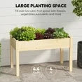 EDX Outdoor Wood Raised Garden Bed, 48x24x30in Elevated Reinforced Large Planter Box with Storage Shelf for Vegetable Flower Backyard Patio Gardening Balcony & Bed Liner 300lb Capacity - Natural