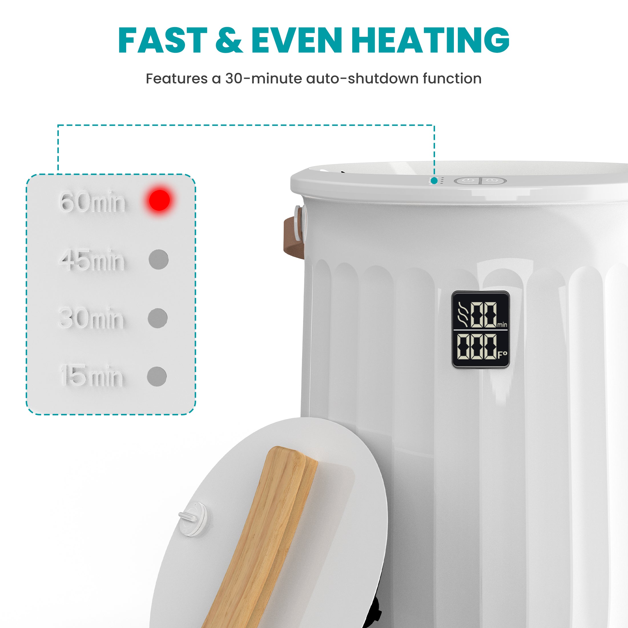 edx 20L Towel Warmer, with Handle & Aroma Disc Holder, Holds Two 40“x70” Oversized Towels, Suitable for Robes, Blankets & Pajamas