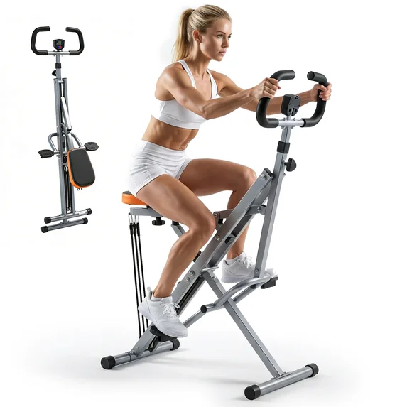 EDX Deep Squat Machine for Home, 330 lbs Capacity, 66 lbs Adjustable Resistance, Full Body Workout Rower, Foldable Design
