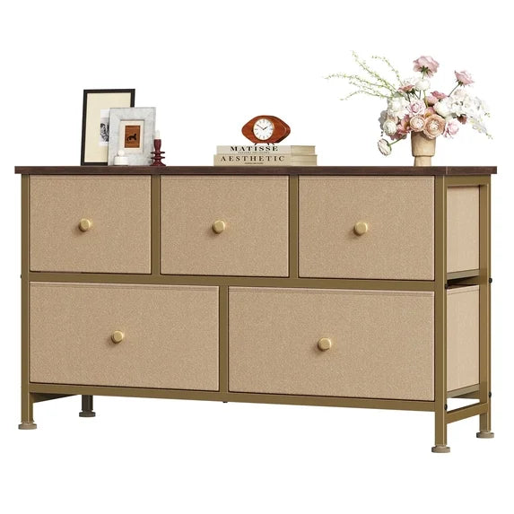 edx Drawer Fabric Dresser for Bedroom, Chest of Drawer Organizer Storage Cabinet for Closet, Entryway