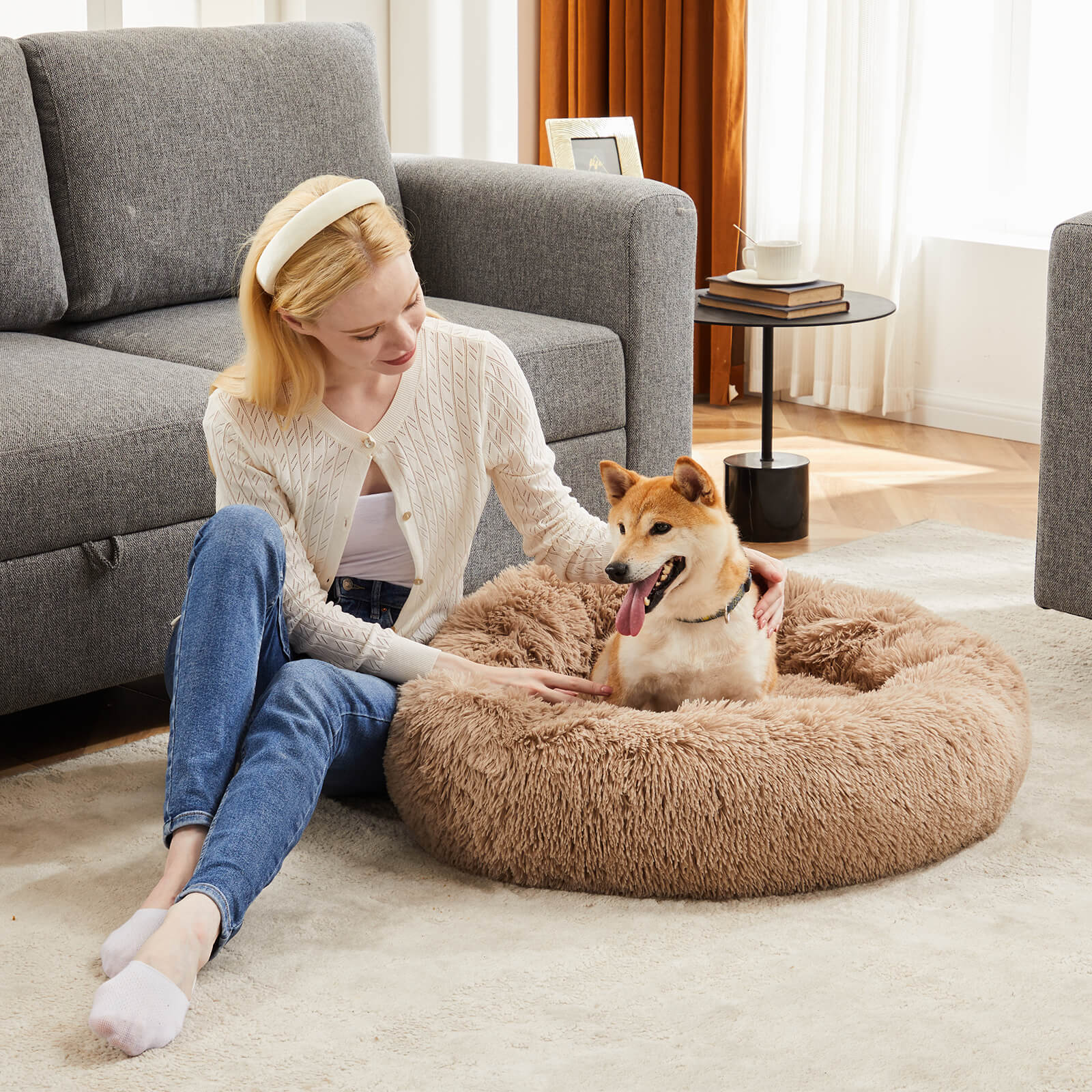 Dog Bed-Soft and Comfortable, Washable, Donut Shape, Multiple Sizes, Suitable for Cats and Dogs and Other Pets