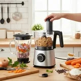 edx 5-Cup Capacity Food Processor, Vegetable Chopper, Capable of Slicing, Shredding, Dicing, And Blending, Stainless Steel Construction