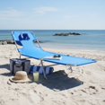 EDX Folding Adjustable Chaise Lounge Chair, Portable Beach Lounge Chair with Backpack Straps & Side Pocket for Outside, Patio, Poolside