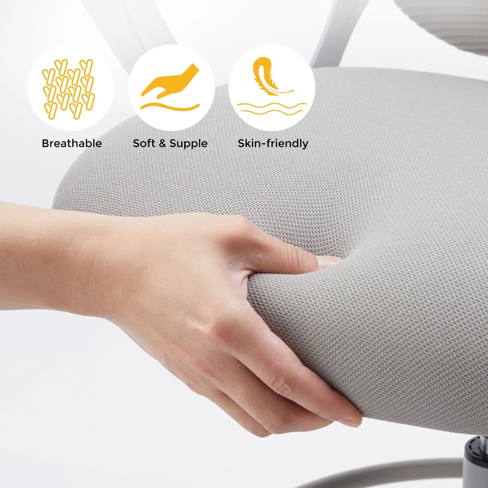 Ergonomic Office Chair, Mesh Computer Chair Home Office Desk Chairs with Flip-Up Arms, Height Adjustable, Rolling Swivel Chair with Lumbar Support , Tilt and Lock