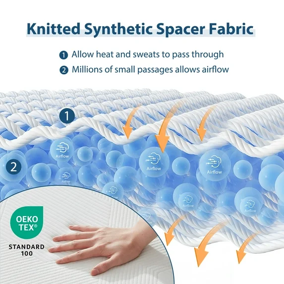 EDX Cooling Gel Memory Foam Mattress CertiPUR US Certified Fiberglass Free Pressure Relief Bed in a Box