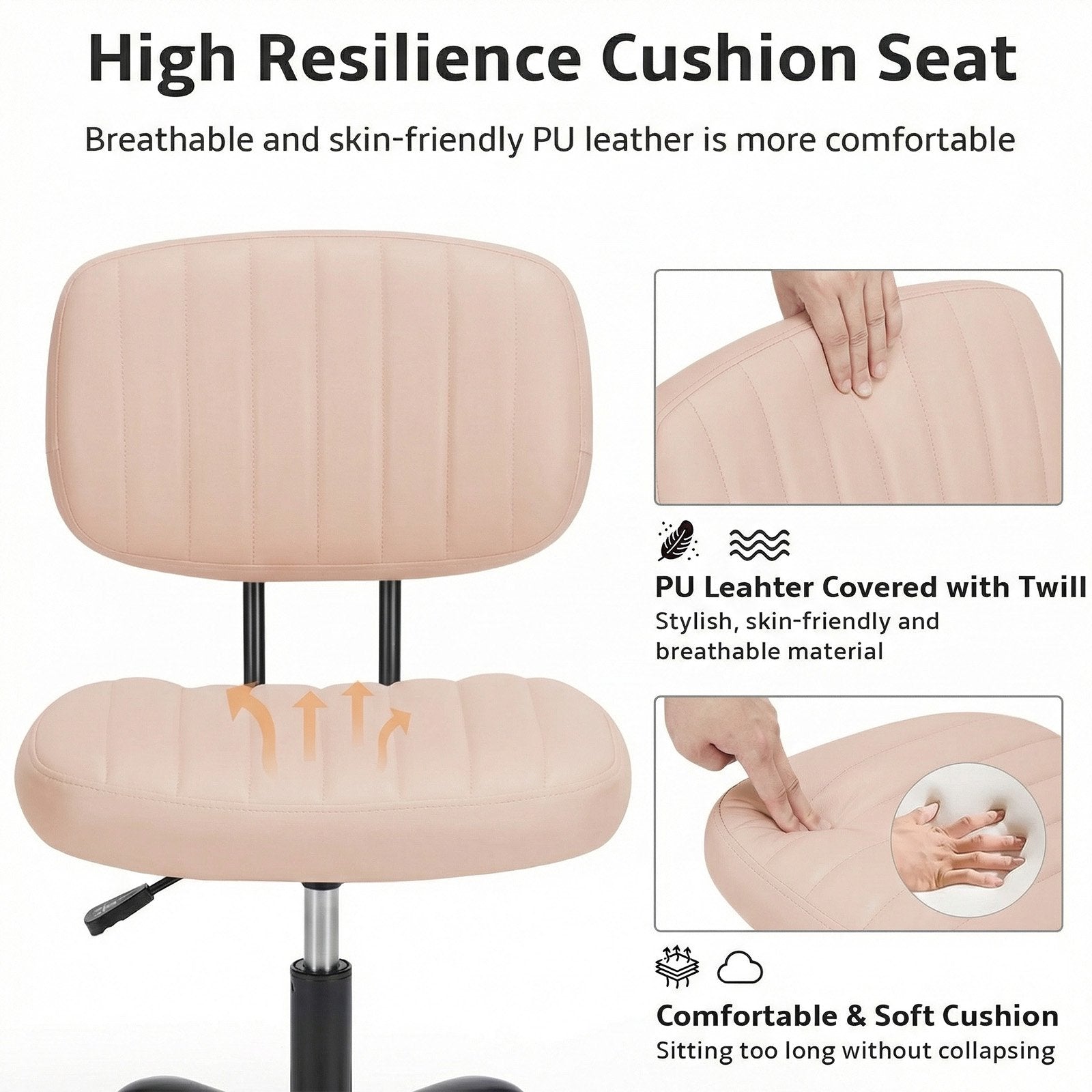 EDX Low Back Lumbar Support and Height Adjustment Office Desk Chair