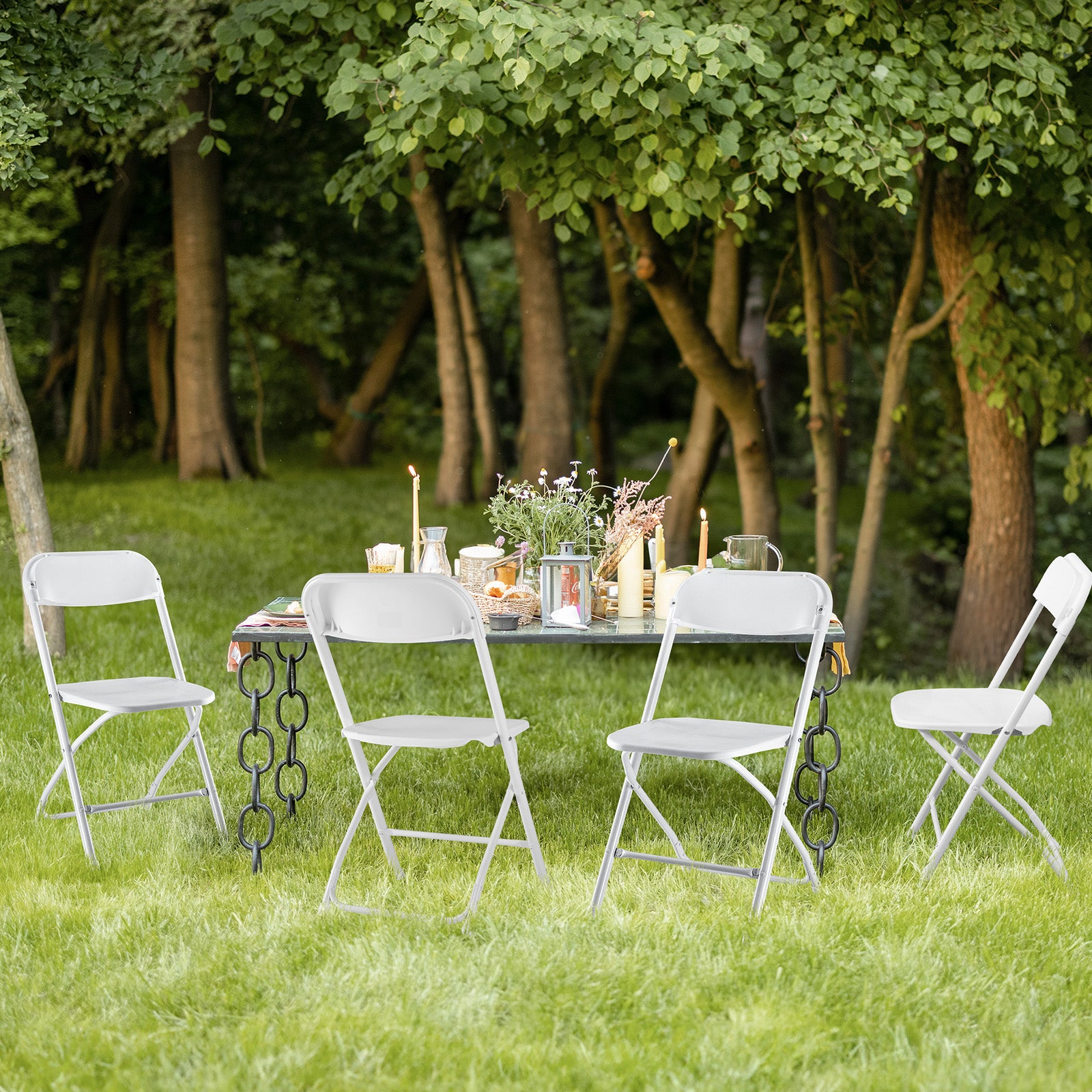 Folding Chair, Indoor Outdoor Portable, Stackable for Events, Offices, Weddings, Picnics and Restaurants