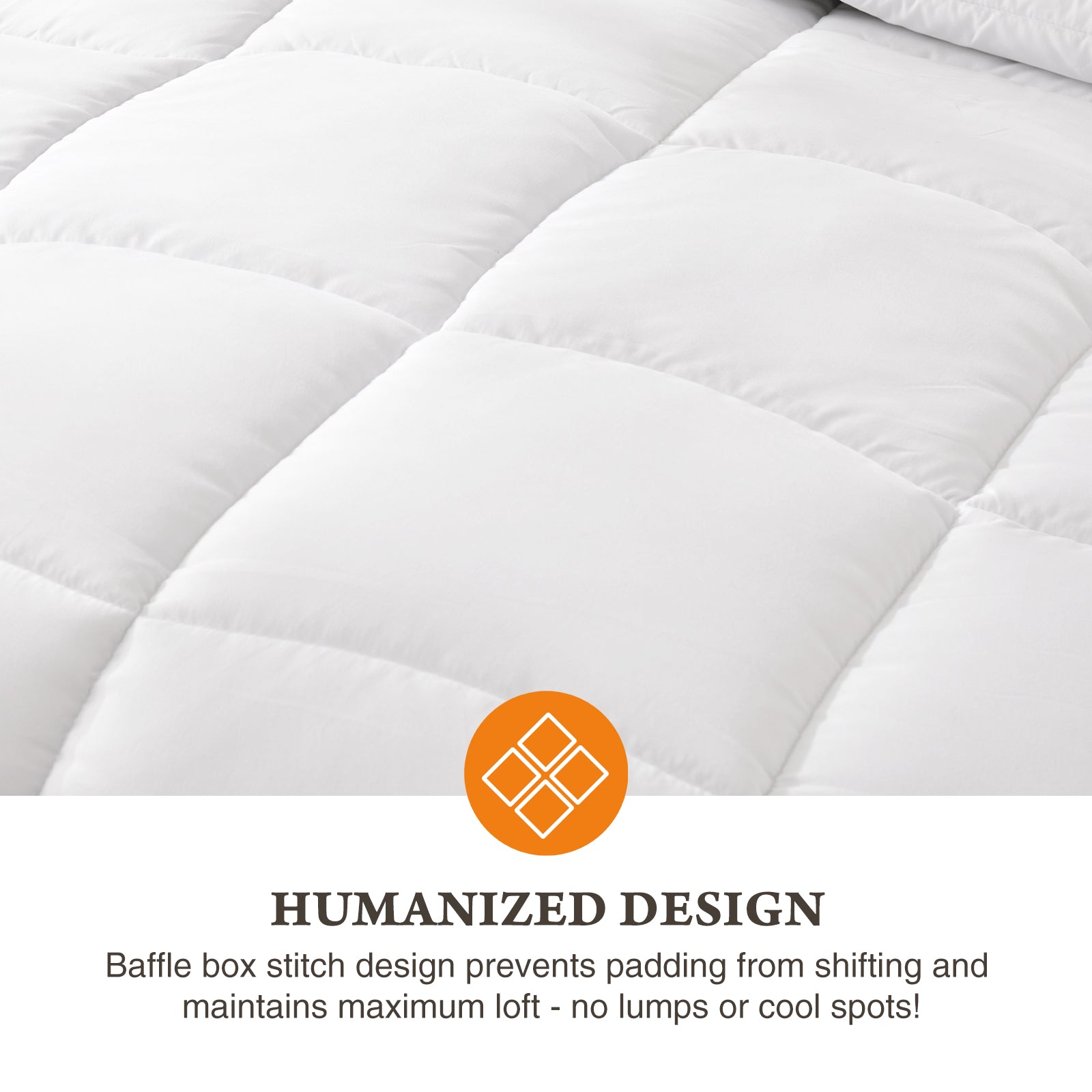 Bedding Comforter Duvet Insert, All Season Duvet, Down Alternative Bed Comforter, Quilted Comforter with Corner Tabs, White