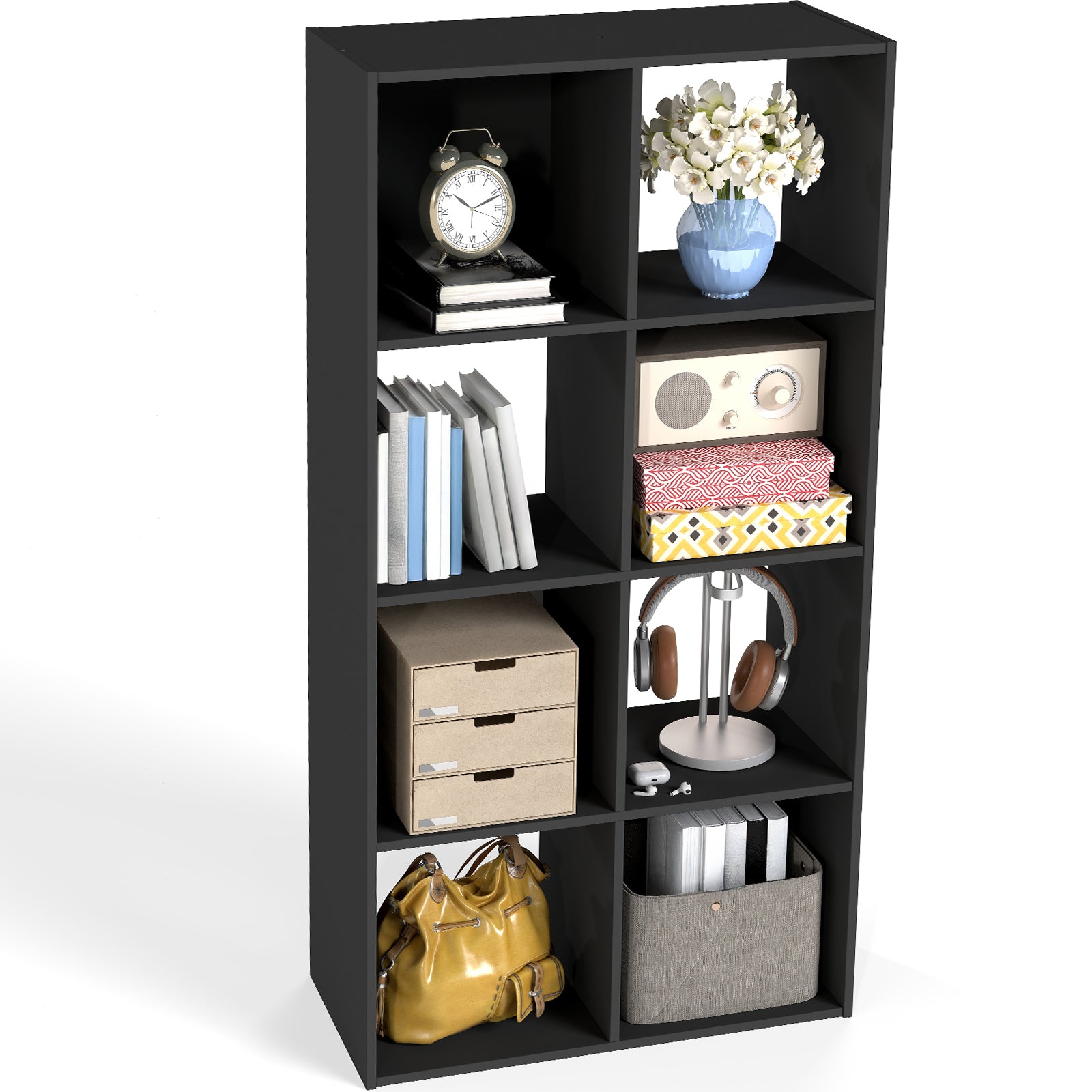 EDX Storage Organizer,  Open Cube Storage Bookcase with 3 Removable Back Panels for Living Room, Bedroom & Office