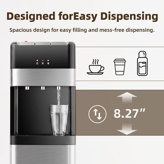 edx Bottom Loading Water Cooler Dispenser,3 Temperature Settings (Hot/Cold/Room Temp),Compatible with 5-Gallon Water Bottles