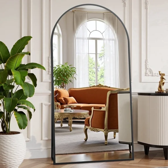 EDX Full Length Mirror Full Body Mirror Arched Free Standing Wall Mounted Leaning Hanging Floor Mirrors