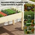 EDX Outdoor Wood Raised Garden Bed, 48x24x30in Elevated Reinforced Large Planter Box with Storage Shelf for Vegetable Flower Backyard Patio Gardening Balcony & Bed Liner 300lb Capacity - Natural
