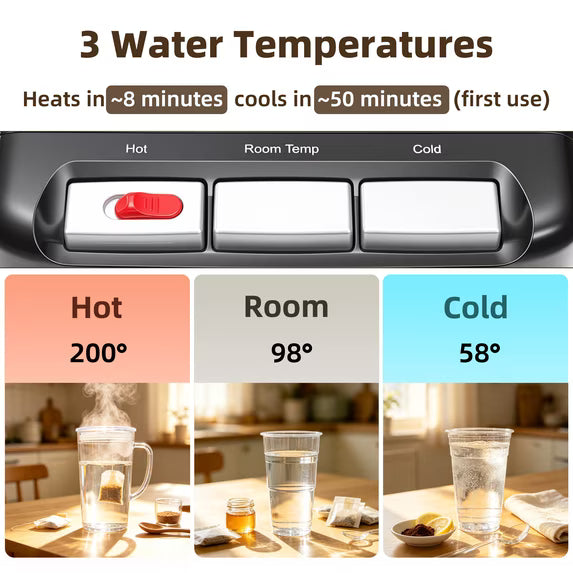 edx Bottom Loading Water Cooler Dispenser,3 Temperature Settings (Hot/Cold/Room Temp),Compatible with 5-Gallon Water Bottles