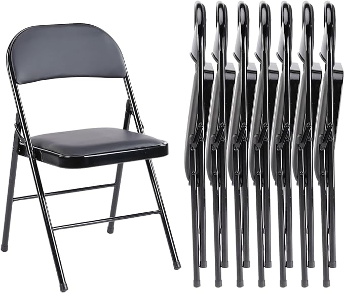 Genuine Leather Folding Chair - Soft and comfortable, easy to carry and store, suitable for events, weddings, parties, home, office