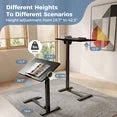 EDX Adjustable Overbed Table with Wheels, Rolling Laptop Bed Desk for Home Hospital Use, Height & Tilt Adjustable Mobile Table for Eating, Working, Reading