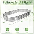 EDX Galvanized Steel Raised Garden Bed, Oval Metal Elevated Planter Box with Multiple Sizes for Outdoor Gardening, Silver