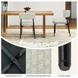 EDX Curved Back Upholstered Dining Chairs Set For Dining Room, Kitchen, Living Room