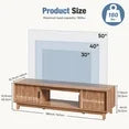 EDX Rattan TV Stand for TV with Cabinets and Shelves
