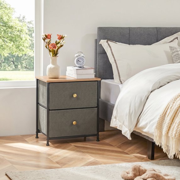 edx Nightstand, Versatile Nightstand with 2 Drawers - Ideal for Bedroom, Living Room, Closet, Entryway, Blue
