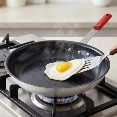 edx Ceramic Nonstick Frying Pan, 10-Inch Egg Pan, Aluminum Pans with Stainless Steel Base, Nonstick Pan Skillet, Oven & Dishwasher Safe
