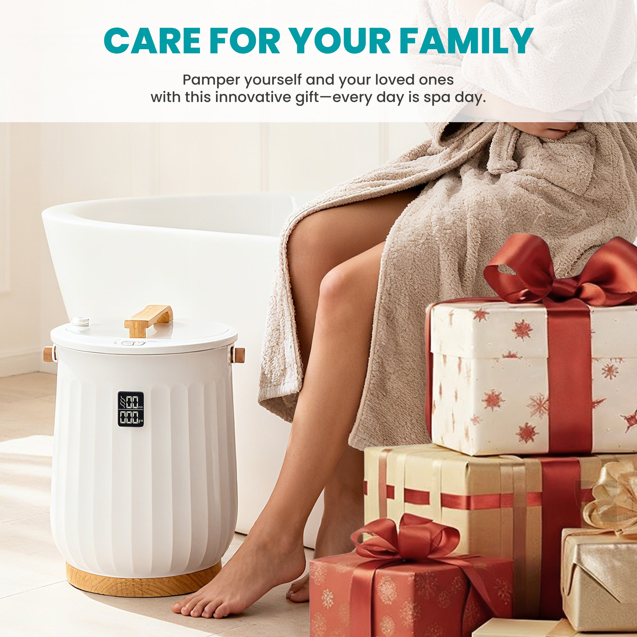 edx 20L Towel Warmer, with Handle & Aroma Disc Holder, Holds Two 40“x70” Oversized Towels, Suitable for Robes, Blankets & Pajamas