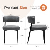 EDX Curved Back Upholstered Dining Chairs Set For Dining Room, Kitchen, Living Room
