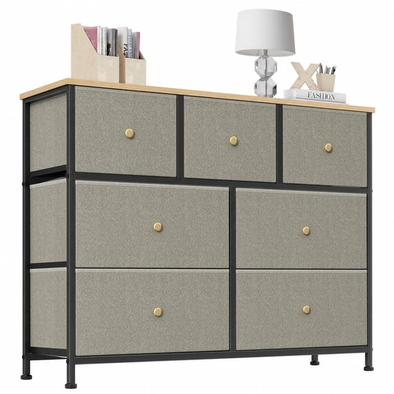 edx Drawer Fabric Dresser for Bedroom, Chest of Drawer Organizer Storage Cabinet for Closet, Entryway